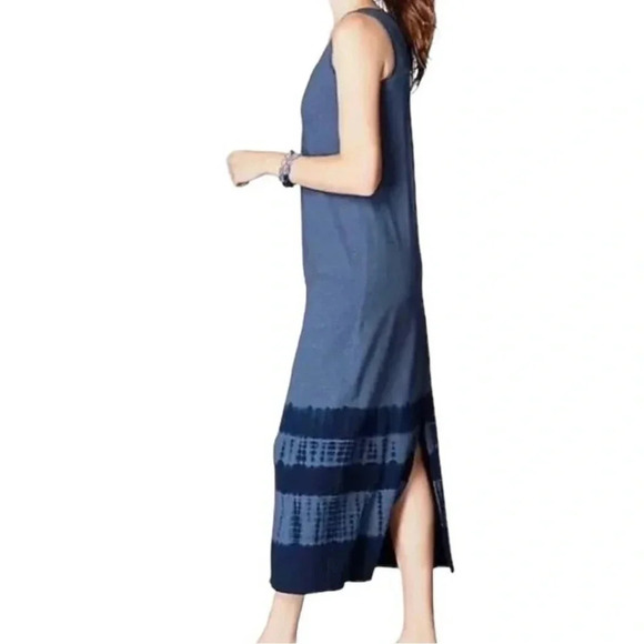 PUREJILL J. Jill PJ Tie Dyed Boho Beachy Artsy Sleeveless Split Hem Maxi Dress - Picture 3 of 14